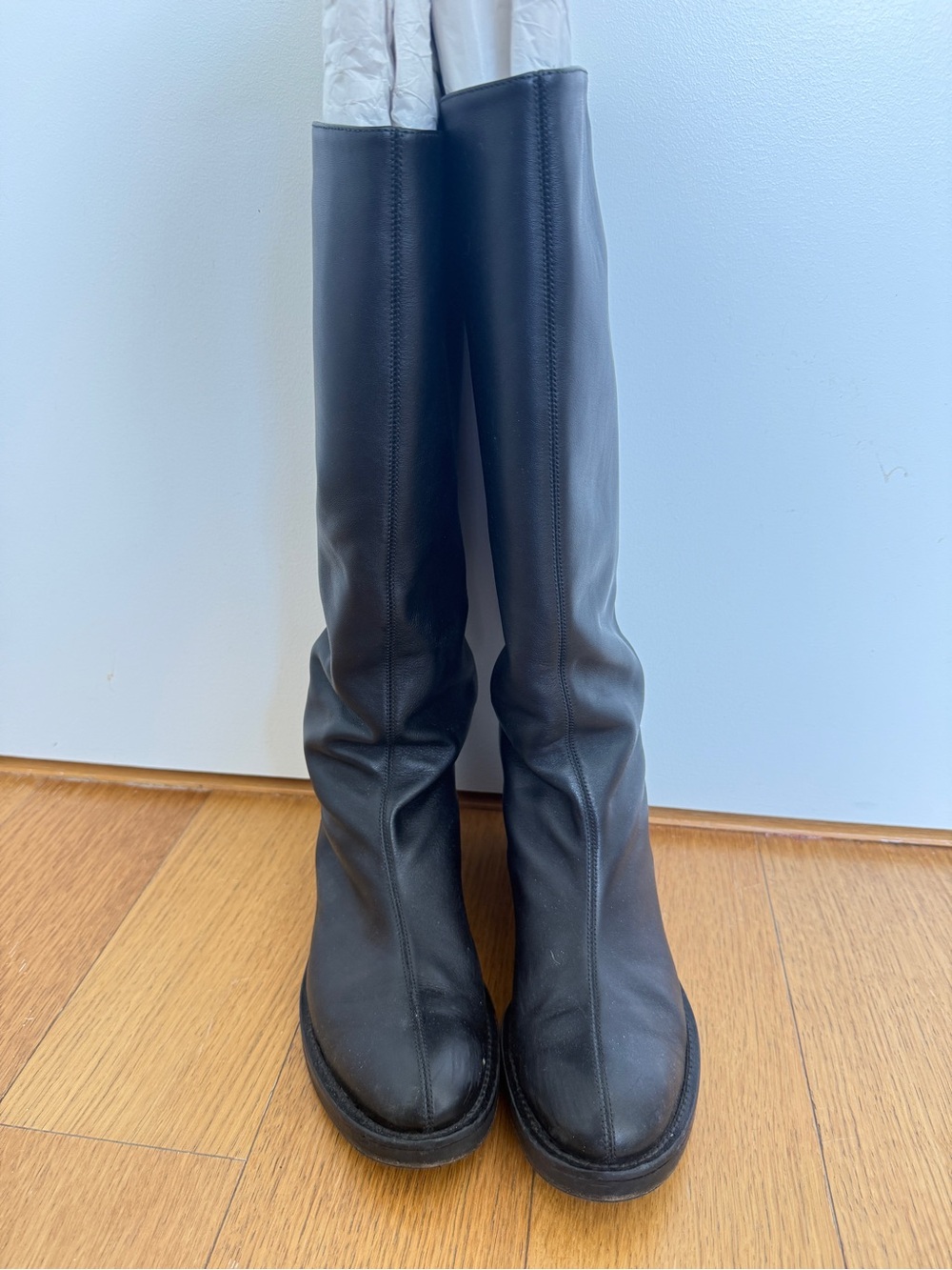 CO Black Over-the-Knee Leather Boots